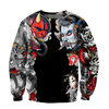 Japanese Mythology Mask Printed Sweatshirt Men's Clothes Harajuku Street Pullover Top 3D Printed Mysterious Culture Sweatshirts