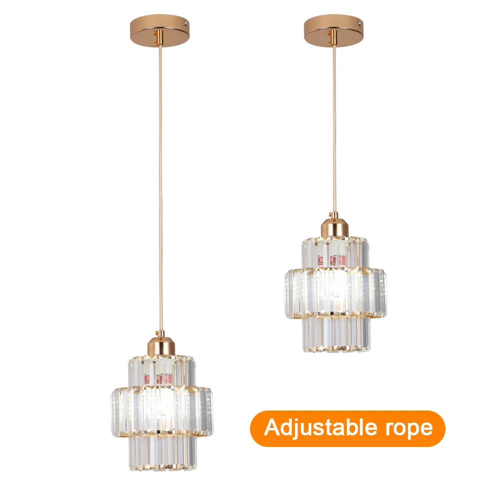 Modern Pendant Light K9 Crystal Chandelier Indoor Ceiling Lamp Bedroom Lustre Dining Table Kitchen Island Fixtures Home Decor