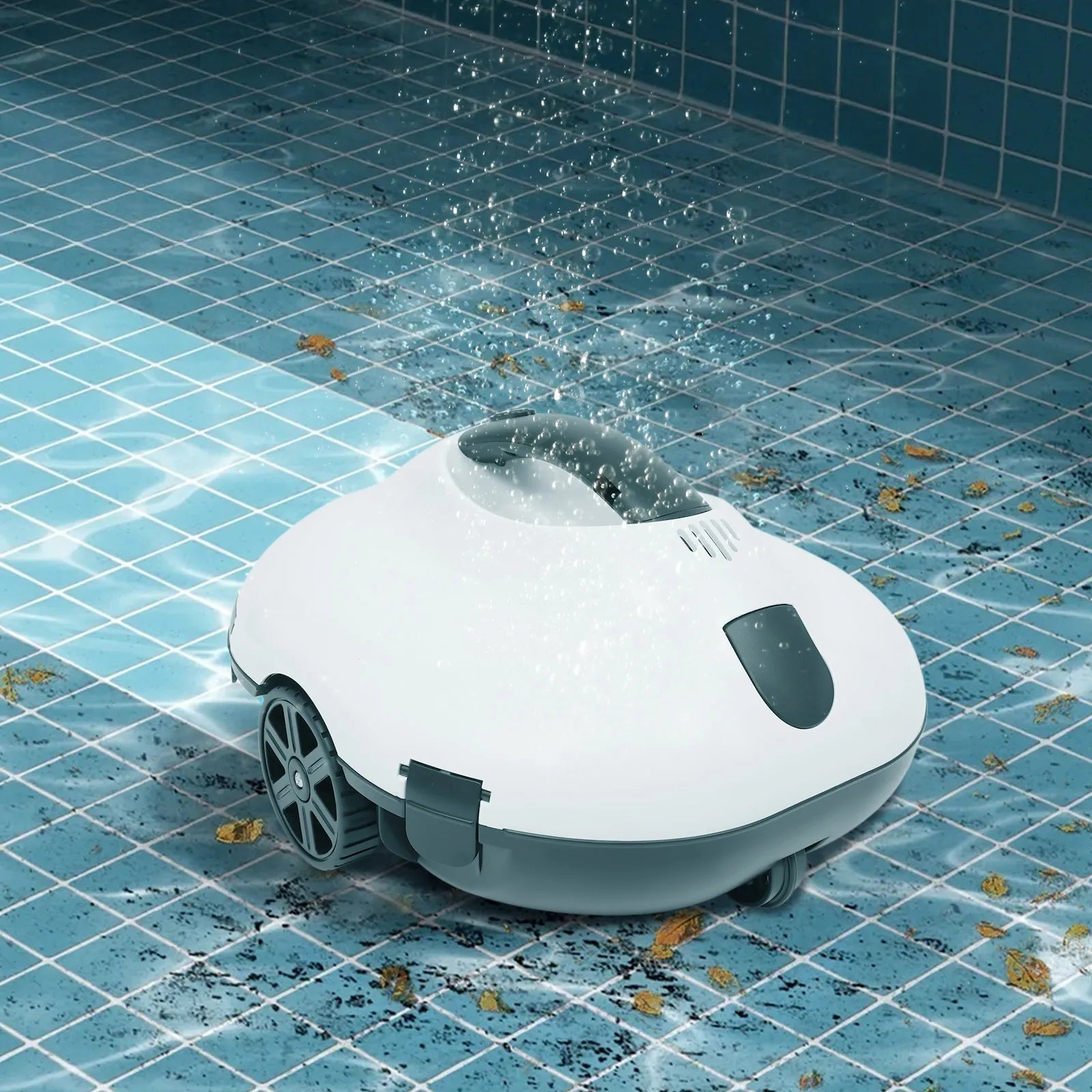 Automatic Robotic Pool Cleaner with Two Suction Inlets and Intelligent Path Planning Fits Capturing Sand Stones Hair and Debris