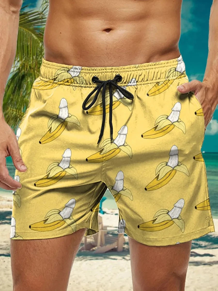 Men's Hawaiian Swim Trunks 3D Floral Print Beach Shorts Quick Dry Outdoor Leisure Sports Shorts Swimwear Fashion Men's Shorts