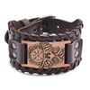 Trendy Viking Bracelet Nordic Rune Compass God Bird Charm Men's Bracelet New Fashion Leather Woven Jewelry Accessorie Party Gift
