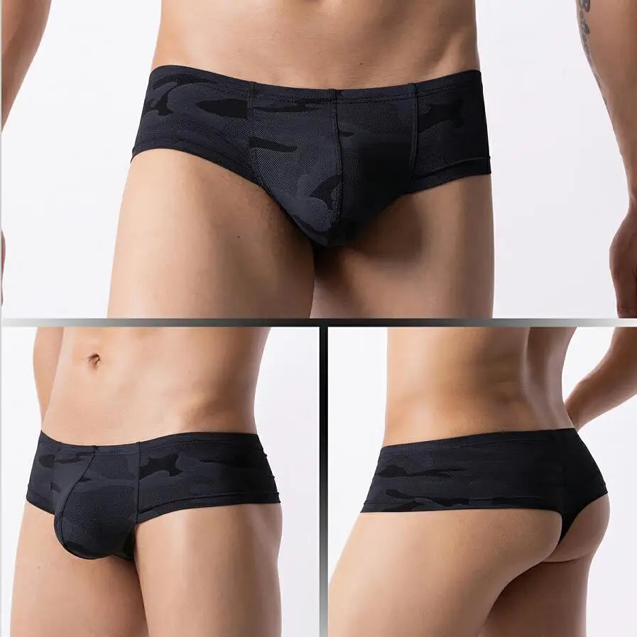 Low-rise Mens Rainbow U Convex Underwear Qucik-Dry Print Male Mesh Breathable Panties Moisture Absorbent Sweat Flat Boxershorts