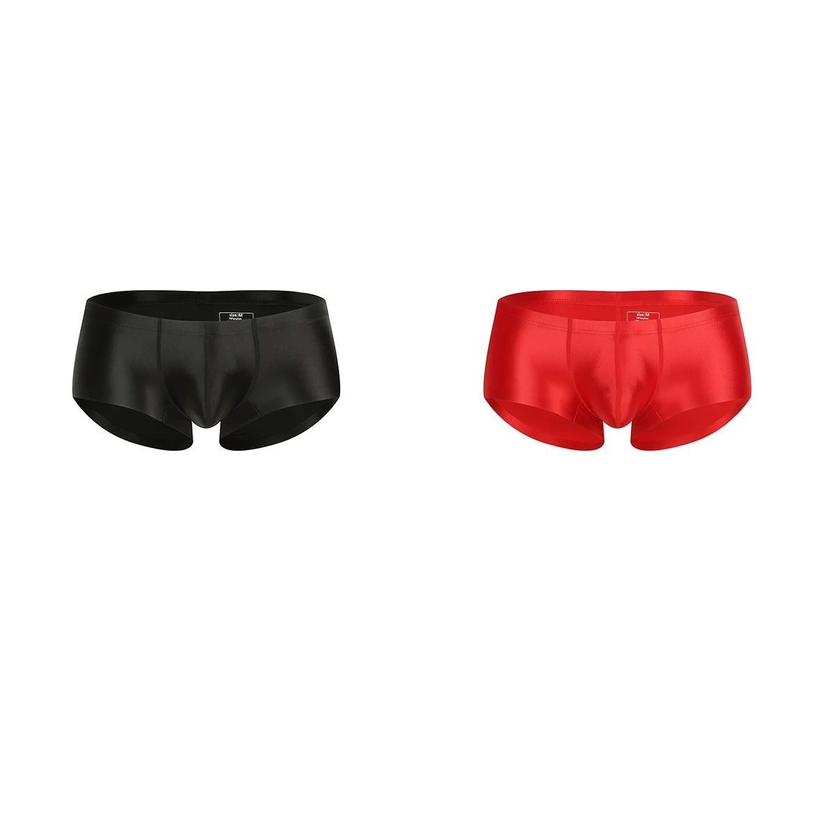 Men's Underwear Solid Color Shiny Silk-Smooth Boxer Shorts Low-Rise U-Cut Underpants