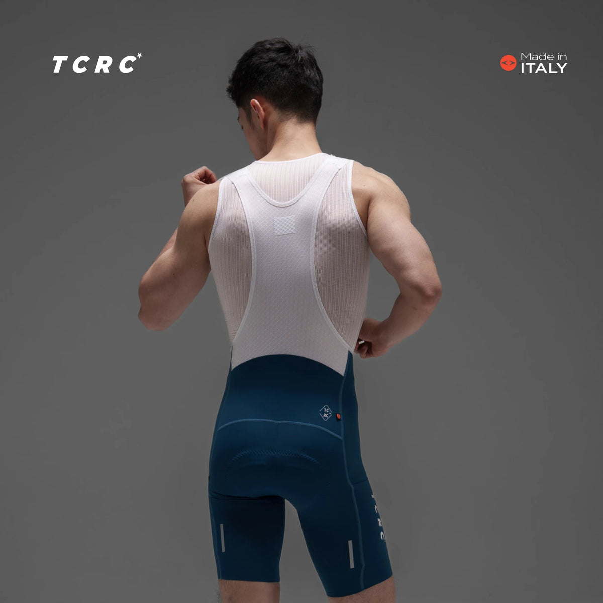 TCRC Men’s Cycling Bibs Italy Elastic Interface Cycle Pants Padding 7hours Short Bibs High Elastic Tight Breathable MTB Shorts