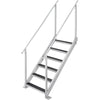 SucceBuy 4/6 Step Dual Handrails Dock Ladder Aluminum with Rubber Mat 30"-39" Adjustable Height for Lake Marine Boarding Pool