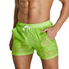 SEOBEAN Men's Summer Shorts Mesh Lined Quick-drying Beach Shorts 100% Nylon Gym Fitness Surf Trunks Shorts Sexy Men Board Shorts