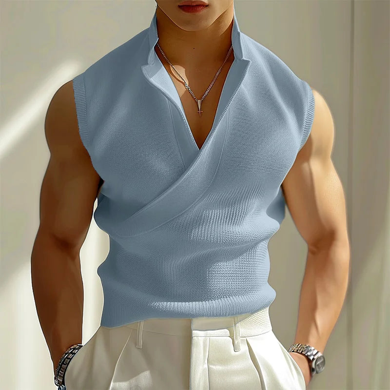 Men’s Textured Streetwear Tank Top – Lightweight Sleeveless Knit Vest | Breathable Summer Muscle Tee (S–5XL)