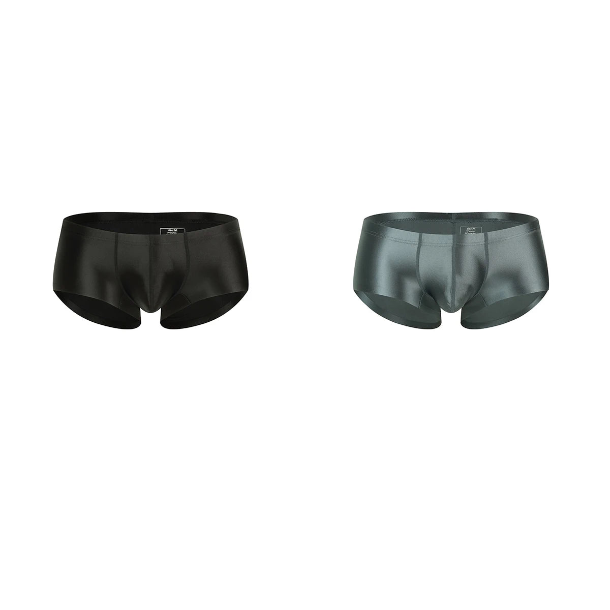 Men's Underwear Solid Color Shiny Silk-Smooth Boxer Shorts Low-Rise U-Cut Underpants