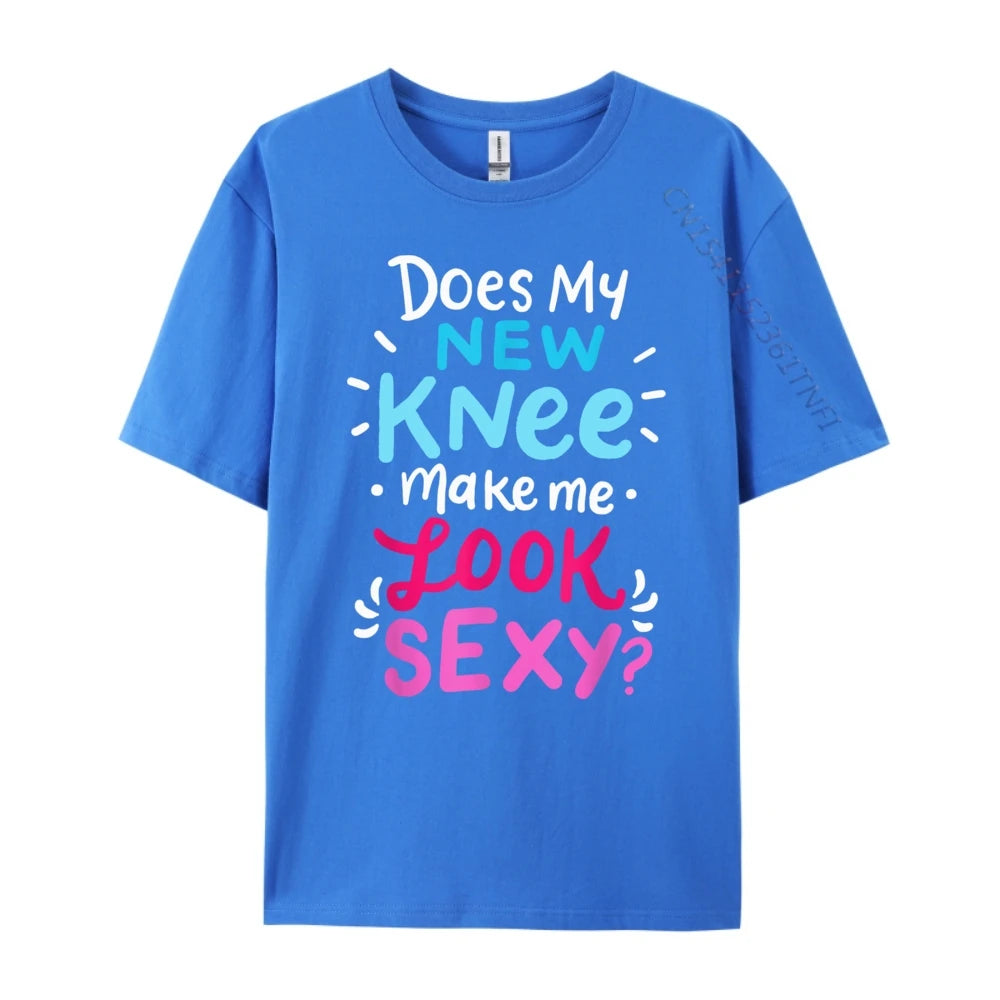 My New Knee Gift Funny Knee Replacement Surgery Joke Black Graphic Tees Men's Clothing Easter Sunday