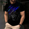 3D Lion Print Graphic T shirts Short Sleeve Tee Men's Clothing O-Neck Animal Print Mens Clothing T-shirts for Men Street Tops