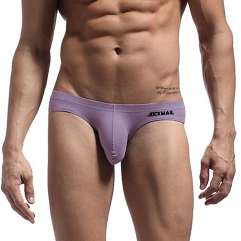 JOCKMAIL Men Underwear Sexy Big Penis Pouch Bikini Briefs Thong