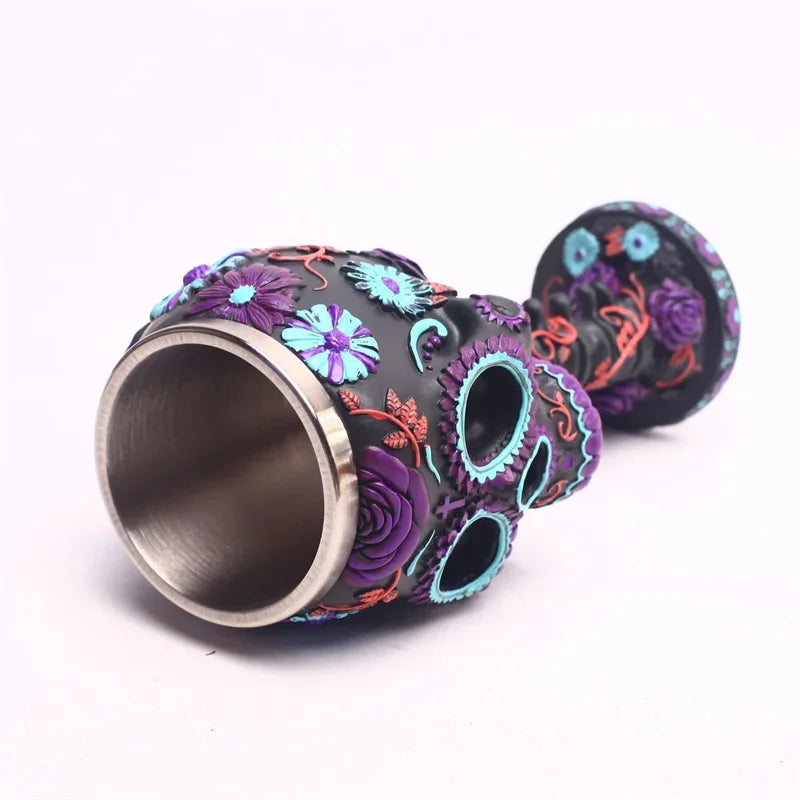 Skull Goblet Water Cup 3D Gothic Stainless Steel Creative Dragon Skeleton Design for Bar Party Home Stein Mug Halloween Gifts