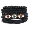 Modyle Multi-layer Gothic Leather Bracelet Set Punk Viantage Wings Charms Handwoven Bracelets for Men Jewelry Gifts
