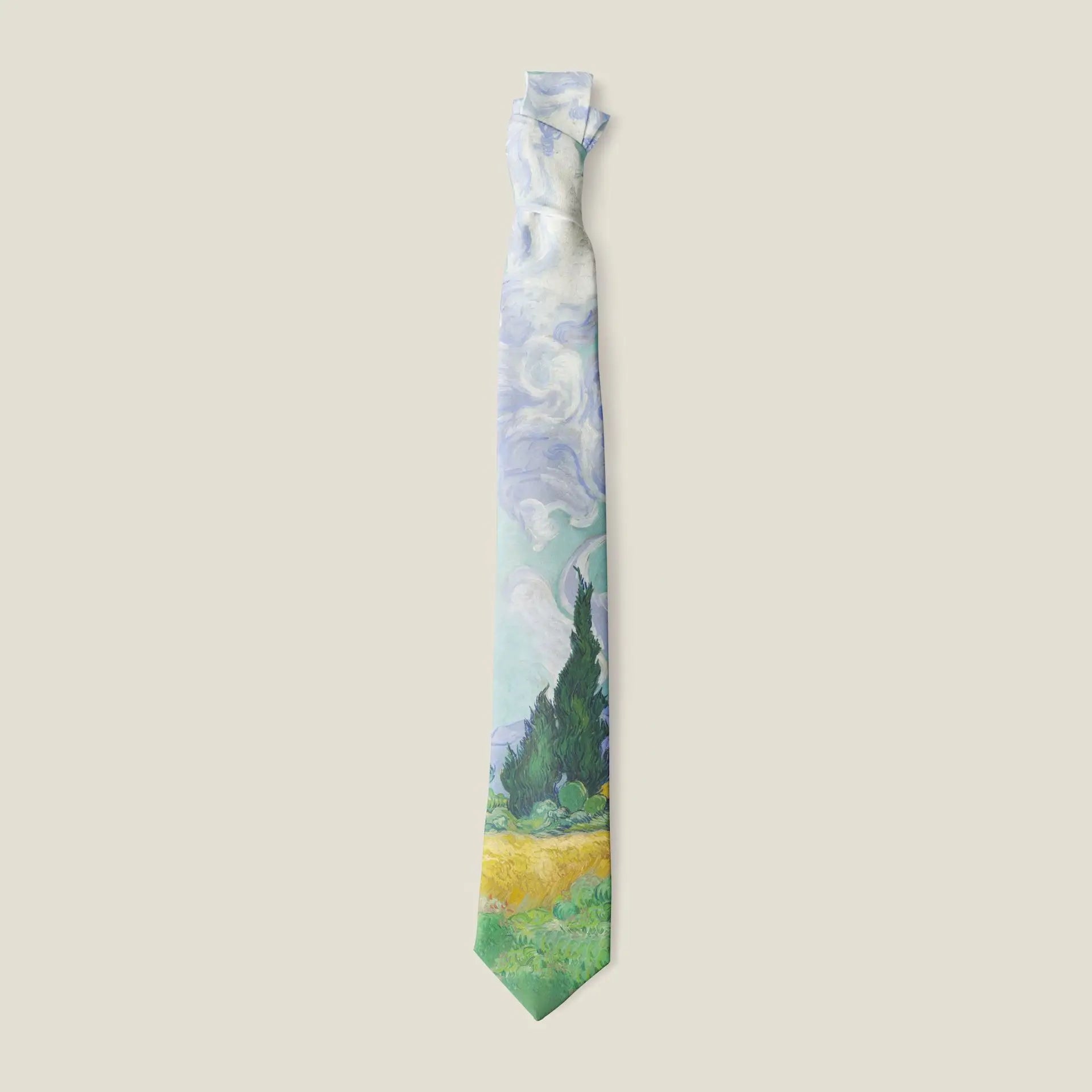 2024 New Retro Creative Oil Painting Colorful Necktie Men Women 8cm Flower Neck Ties Literary Style Polyester Casual Cravat Gift