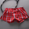 SEOBEAN MENS SEXY COTTON SHORTS HOME COMFORT CHECKERED FIT TRUNKS