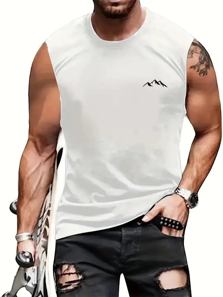 Summer New Trend Men's Pull-Over Crew Neck Vest Mesh Fitness Breathable Vest Blazer Men's Quick Drying Sweat Absorption T-Shirt