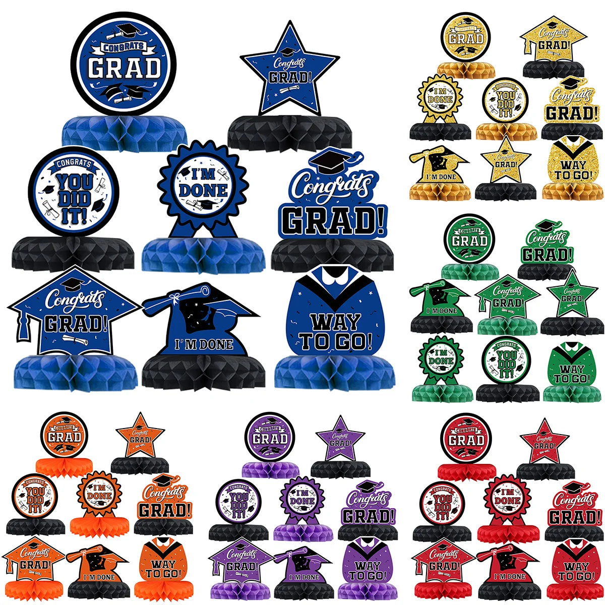 Graduation Season Honeycomb Decoration Happy Graduation Party Decorations Honeycomb Centerpieces Class of 2025 Party Supplies