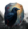 Men's Fashion Printed Round Neck Long Sleeve Party Autumn Sports Leisure Pullover Men 3D Flying Eagle Printed Loose Sports Top