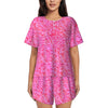 Green Leaf Print Pajamas Short Sleeve Lush Foliage 2 Pieces Leisure Pajama Sets Daily Woman O Neck Vintage Nightwear