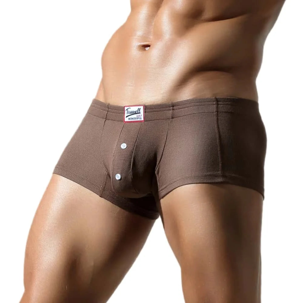 TAUWELL Mens Boxers Sexy Low-waist Underwear New Arrivals U Convex Pouch Button Underpants Boxershorts Male Panties Boxer