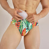 Push Up Padded Mens Bikini Briefs with Removable Sponge Pads Underwear & Swimwear All-in-one Lace Up Closure Nylon Quick-drying