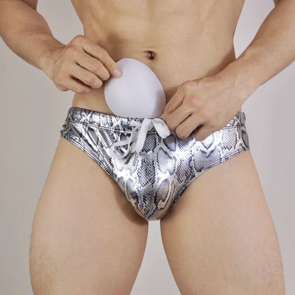 Push Up Padded Mens Bikini Briefs with Removable Sponge Pads or As Swimwear Men Swimsuit Trunk Swim Sunga Slip Beach Shorts