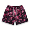 Premium 3D Printed Men's Hawaiian Shorts - Ultra Casual Skull Graphic for Summer Vacations and Sport Running