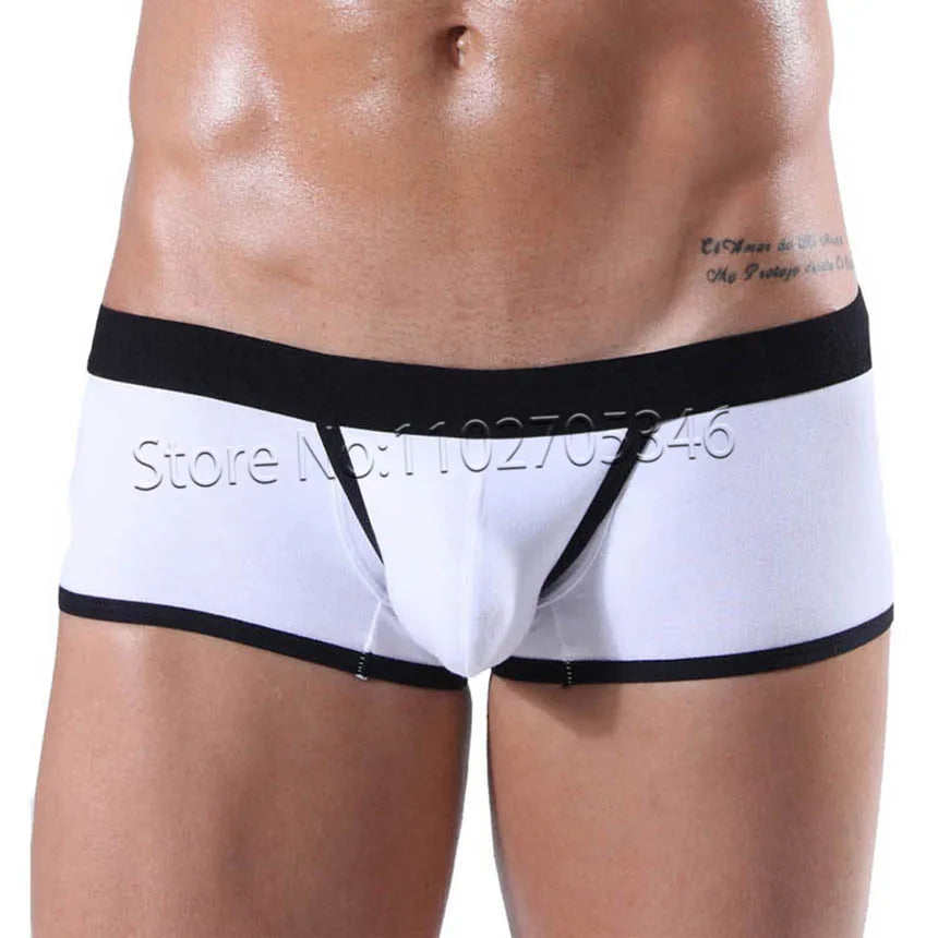 Sexy Boxershort Men's Cotton Boxer Brief Underwear Male Shorts Breathable Open Bags Moveable Pouch Panties Shorts Breathable