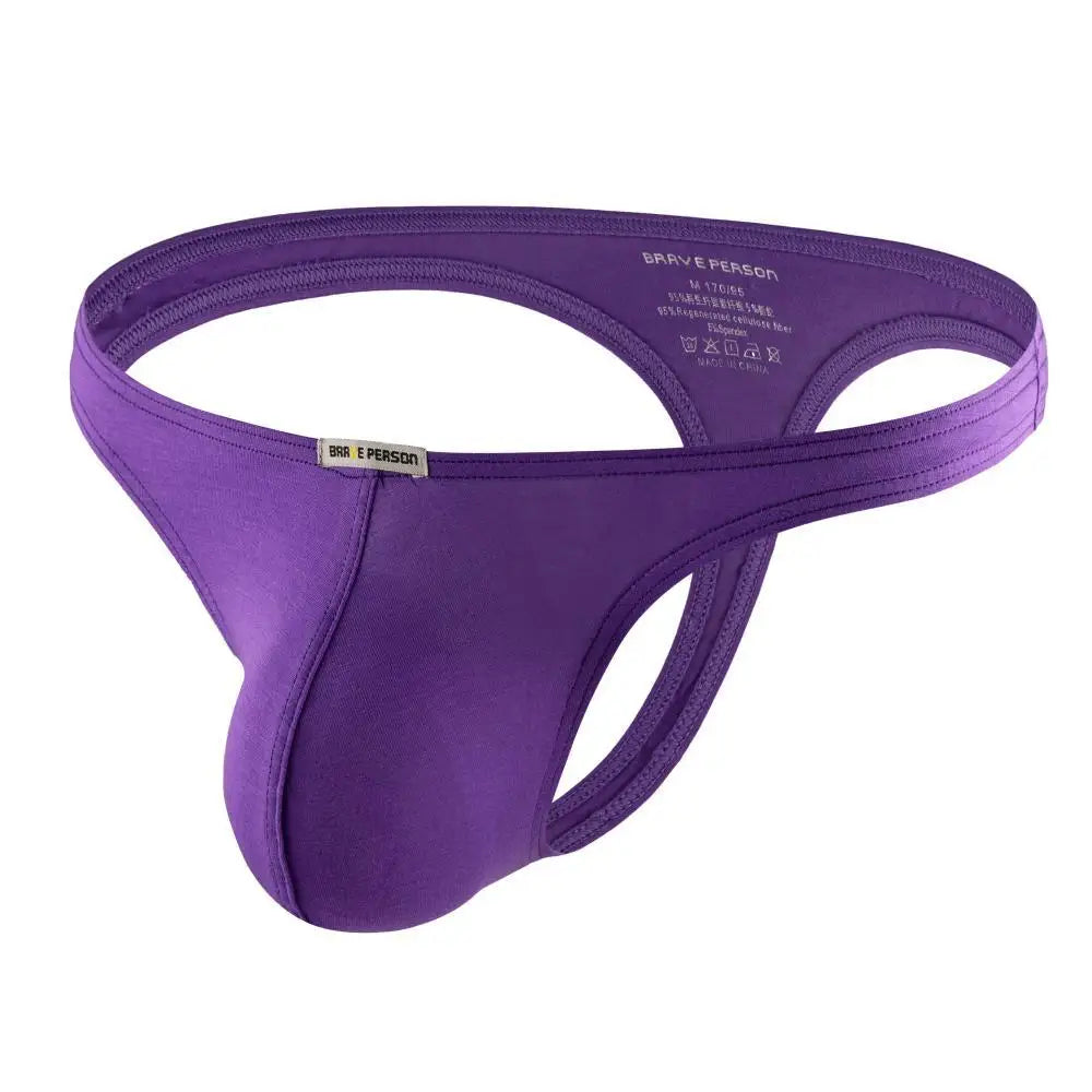 BRAVE PERSON Sexy Underwear Mens Thongs Modal Low Rise Solid Briefs Men Underpants G Strings T-back Panties Thongs for Man