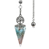 20x52mm Natural Stone Pendulum Necklaces Tree of Life Hexagonal Cone Crushed Stone Amethysts Chakra Pendant Jewelry Accessories