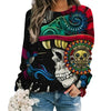 2024 New Women Halloween Crow Printed Casual Sweatshirt Round Neck Casual Basic Loose Fashion Women Designer Style