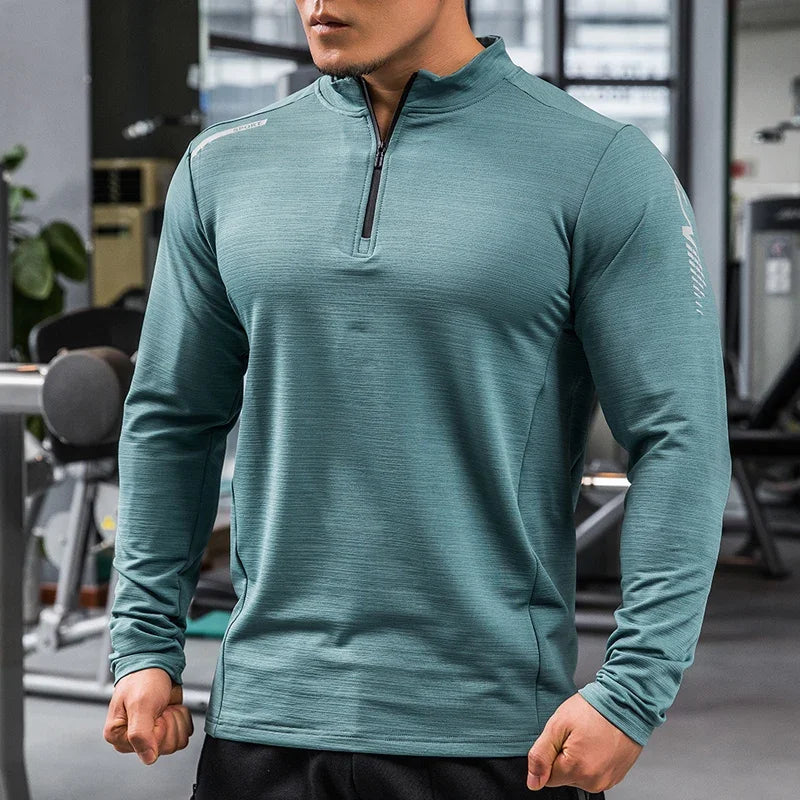 Mens Gym Compression Shirt Male Rashgard Fitness Long Sleeves Running Clothes