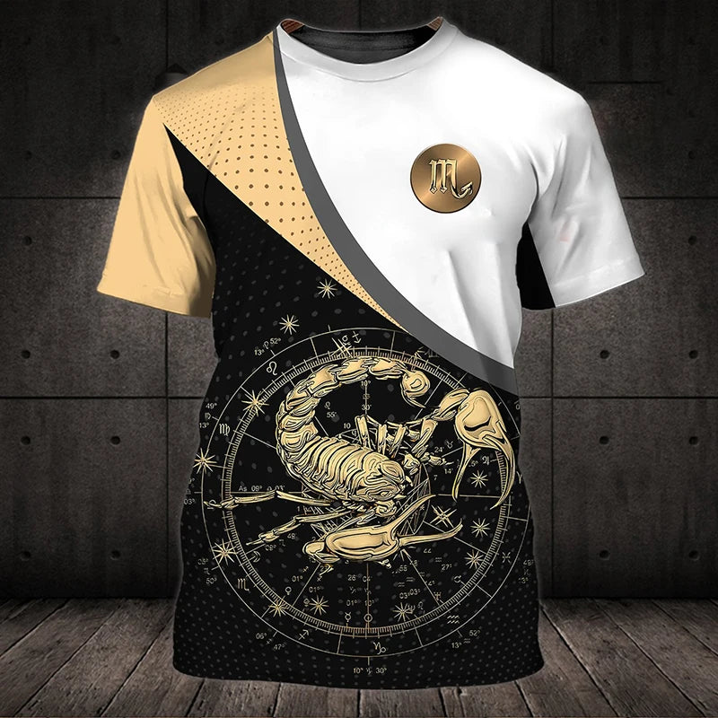 Animal Men's T Shirt Summer Short Sleeve Scorpion 3D Print Funny T-Shirts Fashion Casual Male Sportshirt Oversized Mens Clothing