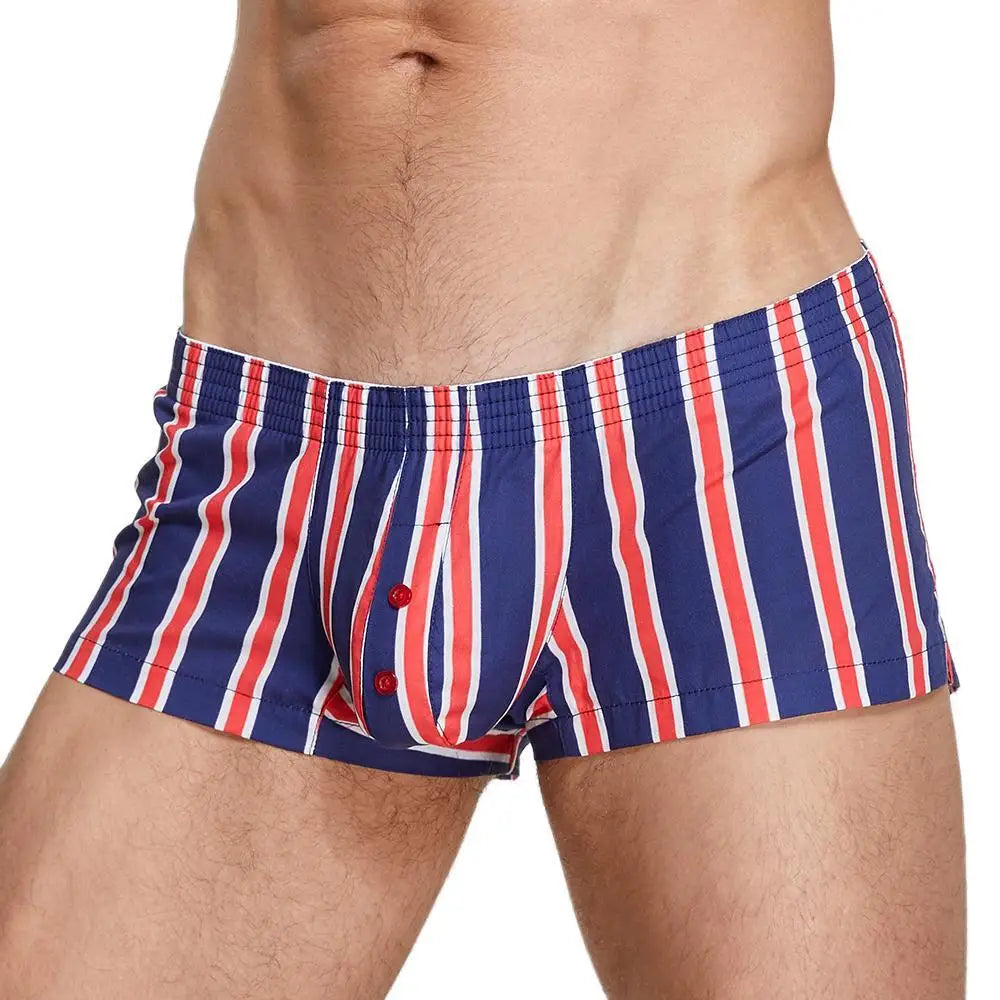 SEOBEAN 100% Cotton Men's Boxers Classic Plaid Boxer Shorts Mens Underwear Panties Home Shorts Sleep Lounge Pajama Shorts