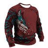 Men's Long Sleeve T-shirt Winter 3D Animal Print T Shirts Street Fashion Wolf Pattern Tops Tees Oversized Men's Clothing
