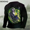 Horror Skulls Style Men T-Shirts Spring Autumn Long Sleeve Rock Skull 3D Print Street Hip Hop Male Tees 6XL Big Size Casual Tops