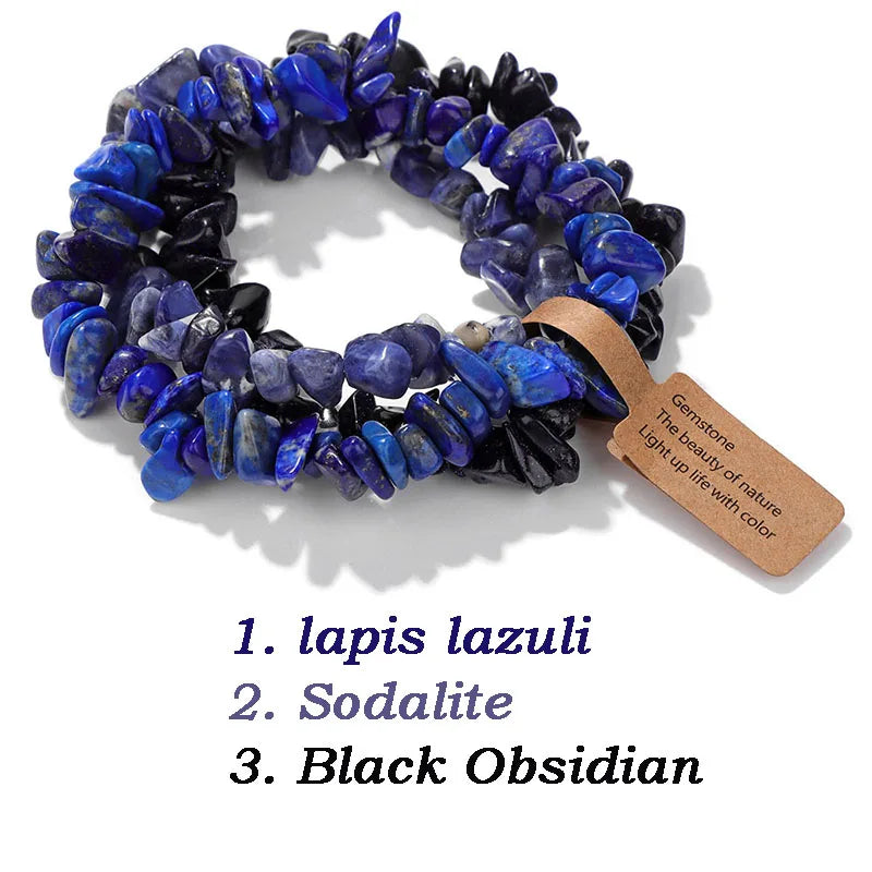 Irregular Natural Stone Bracelet Crystal Quartz Amethysts Tiger Eye Chips Gravel Beads Bracelets for Women Men Healing Jewelry