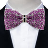 Sparkle Rhinestone Bow Ties for Men Pre-Tied Diamond Sequin Bowtie with Adjustable Length Wedding Party