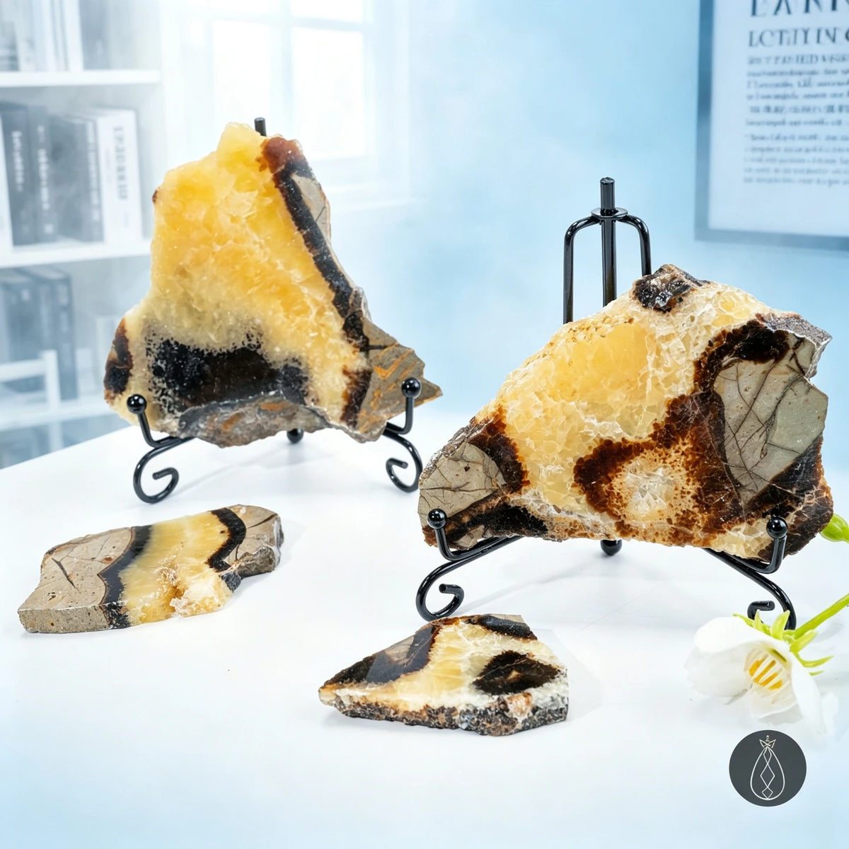 1pc Natural Turtleback Stone Slice Ornament | Unique Turtle Shell-Like Natural Patterns | Finely Cut