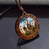 Horse Necklaces White Brown Horse Galloping Glass Dome Vintage Wooden Pendant Rope Chains Necklace Women Men Goth Jewelry Gift