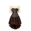 Steampunk Gothic Corset Dress Vintage Faux Leather Corset Renaissance Blouse Asymmetrical Floral Skirt Cosplay Pirate Costumes