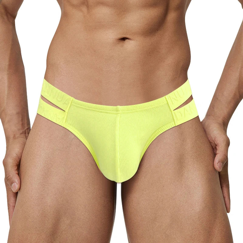 1PCS High Fork Comfortable Thread Cotton High Elastic Triangle Men's Underwear with New Design Double Waist Thin Waist Low Waist