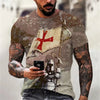 Christian Mens Clothing T Shirts Oversized T Shirt Gothic  Jesus Christ Cross 3D Print O-neck Tops Vintage Hip Hop Short Sleeve