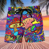 3D mushroom print men's casual shorts Tropical summer vitality style fashion shorts, quick-drying and comfortable close-fitting