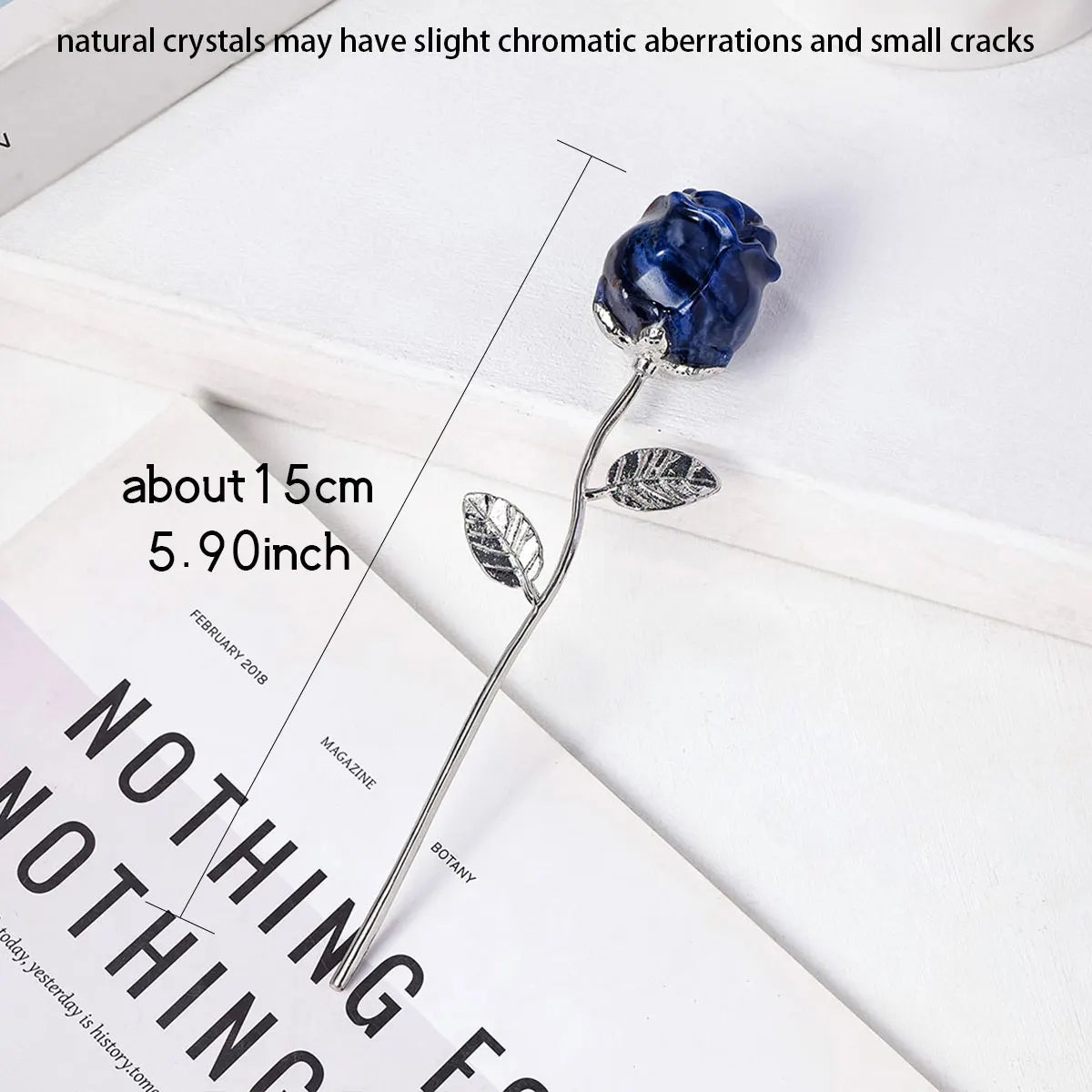 1PC Natural Crystal Crafts Rose Quartz Flowers Statue Healing Gemstone Valentines Day Gold Rod Rose Flower for Wedding Gifts