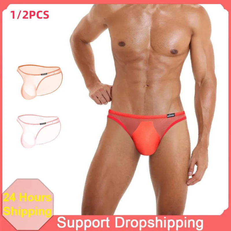 Men Underwear Low-rise Pouch Transparent