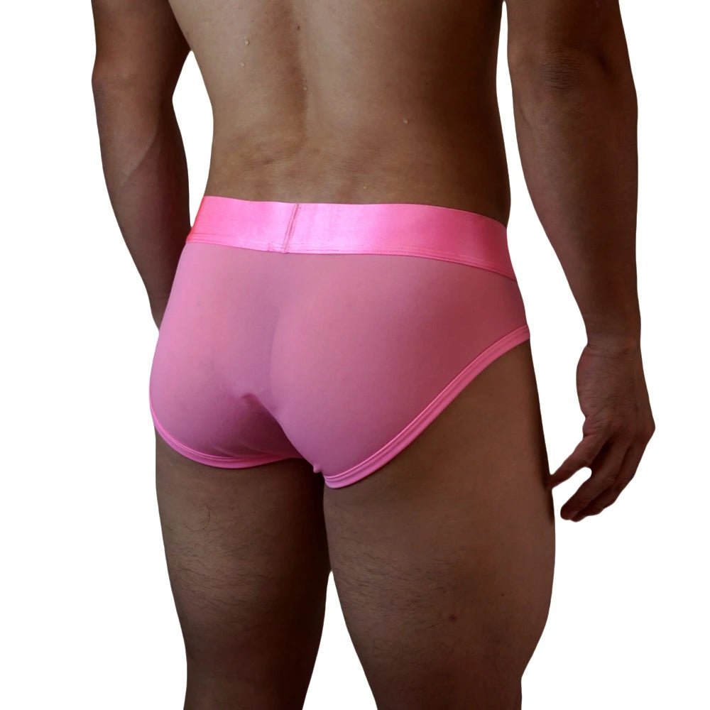 Breathable Mens Slip Bikini Jockstrap Briefs  Mens Panties Sexy Transparent Mesh Ice Silk Gay Men Underwear Sissy Men Underpants