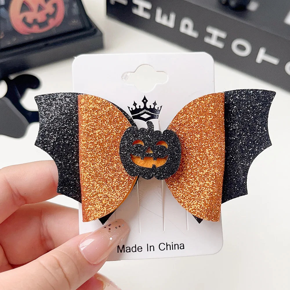 European Style Halloween Hair Clips Creative Pumpkin Ghost Bat Barrettes Themed Party Accessories Unisex