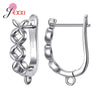 Fashion DIY Cubic Zirconia Earrings Hook Rhinestone 925 Sterling Silver Earring Findings For Handmade Jewelry Accessories