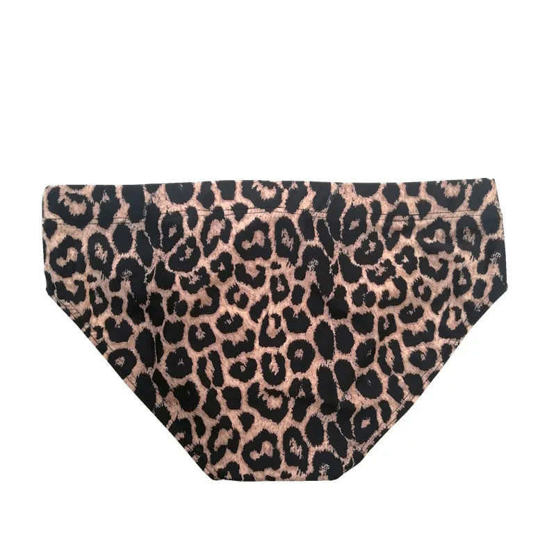 Men's Leopard Print Swimwear Briefs